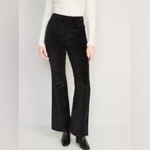 Old Navy Black Velvet High Waist Flares